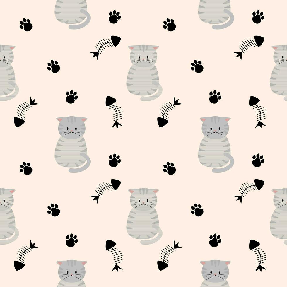 pattern seamless cat cute vector