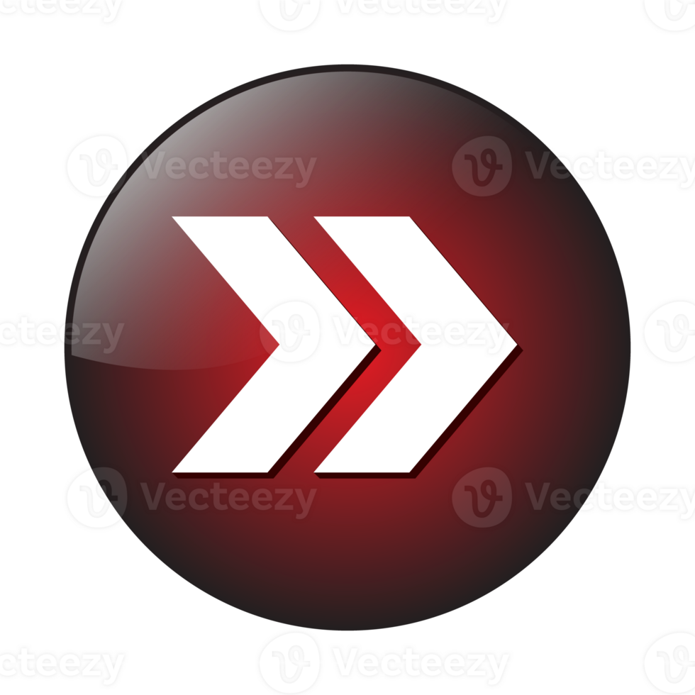Arrow Icon, 3D Glossy Realistic Arrow Button, Shiny Arrow Button Transparent Background png
