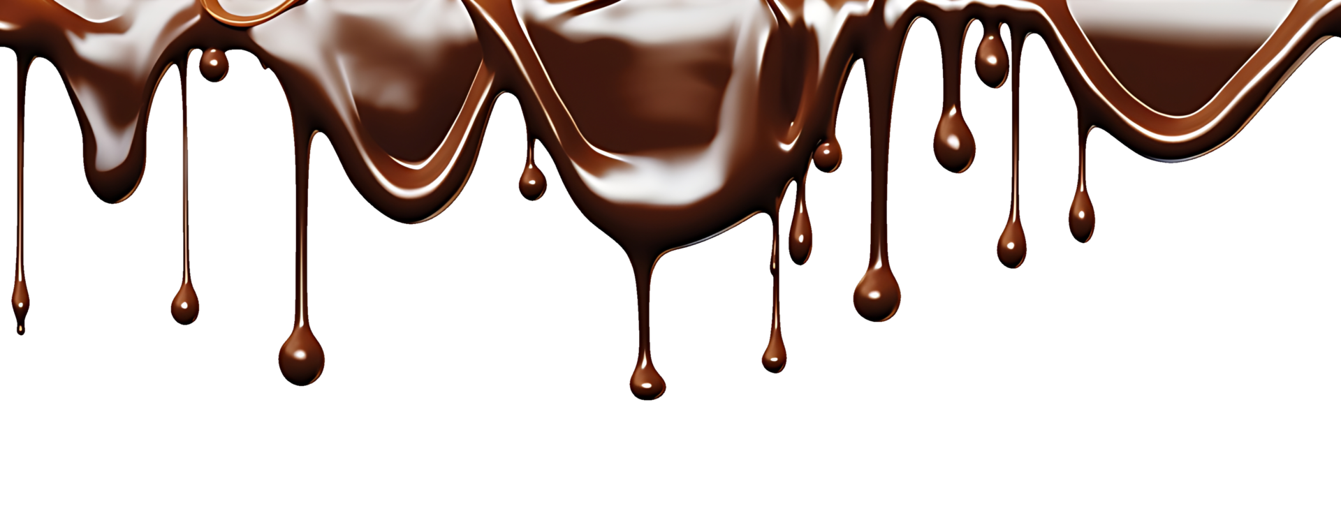 realistic chocolate dripping. isolated object transparent background. png