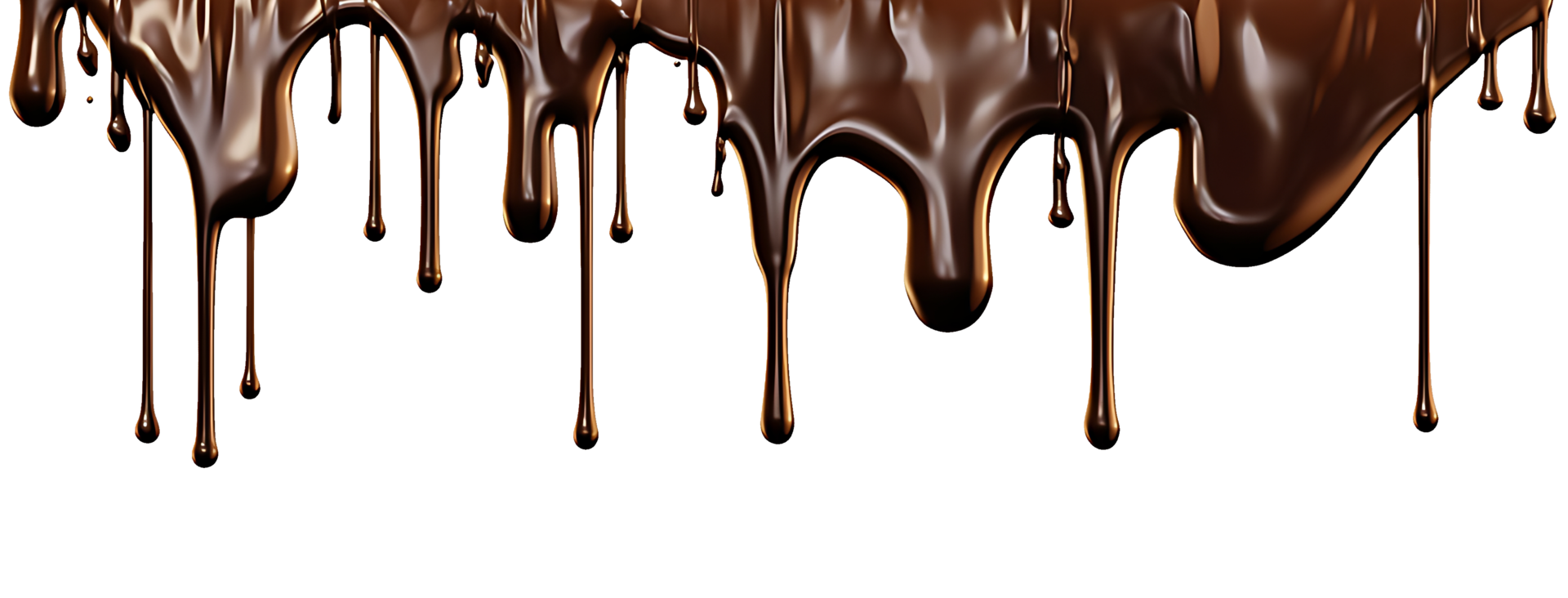 realistic chocolate dripping. isolated object transparent background. AI Generated png