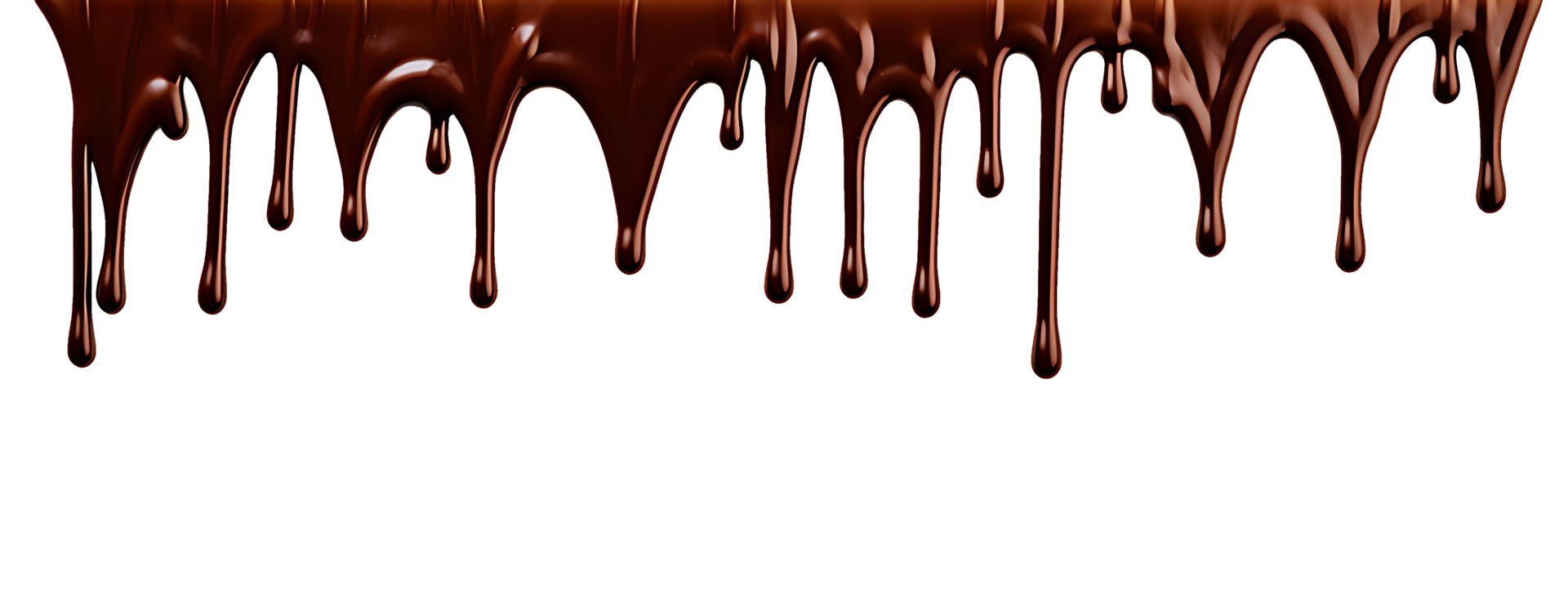 realistic chocolate dripping. isolated object transparent background. png