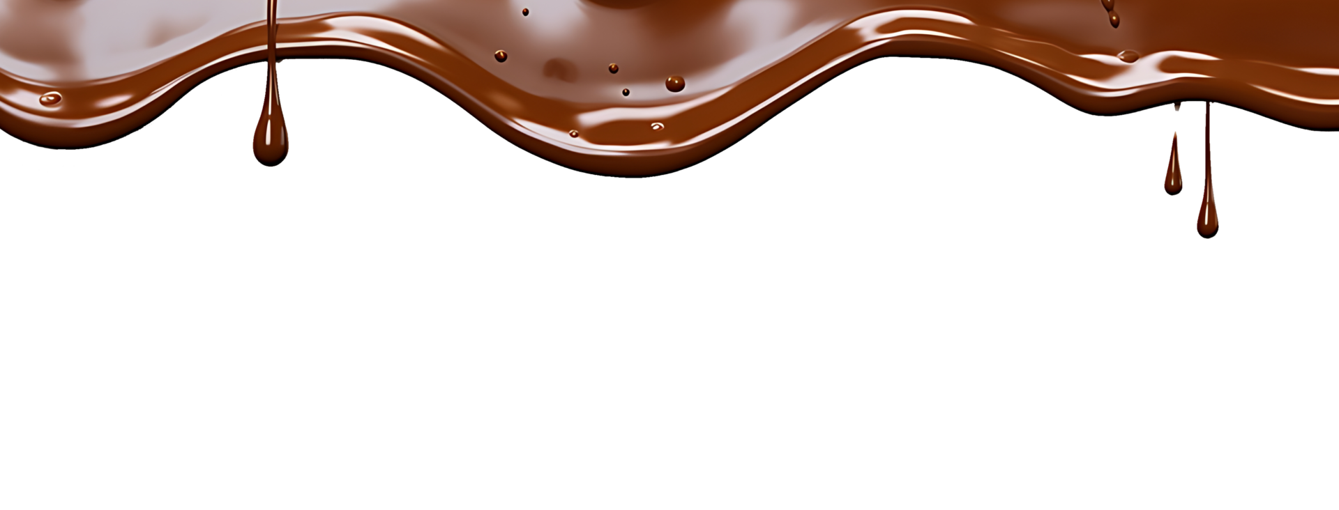 realistic chocolate dripping. isolated object transparent background. png
