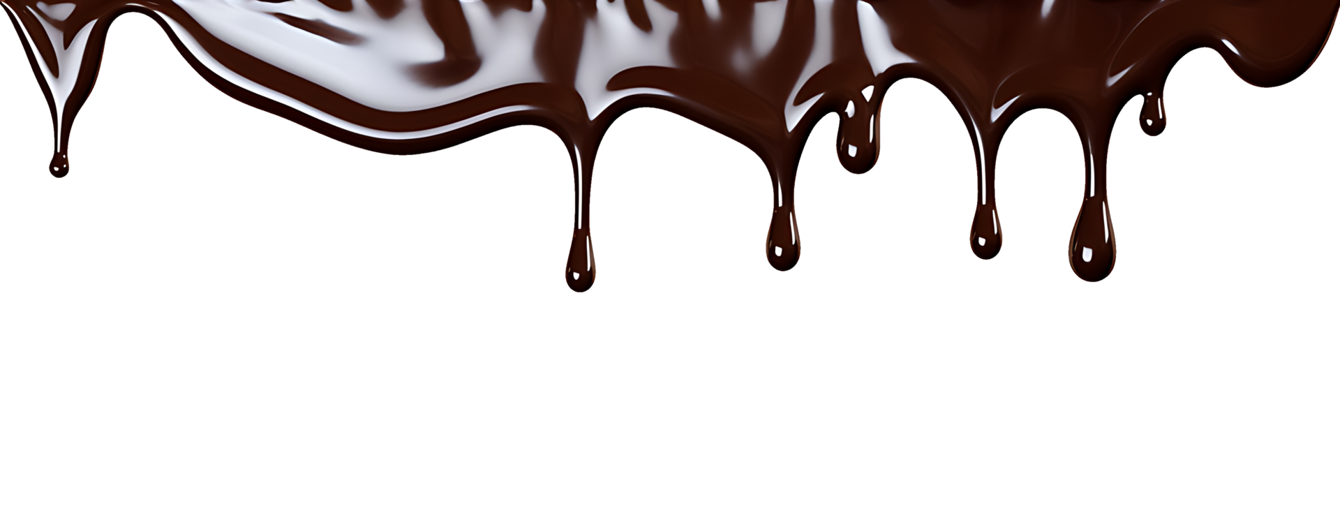 realistisch Schokolade tropft. isoliert Objekt transparent Hintergrund. ai generiert png