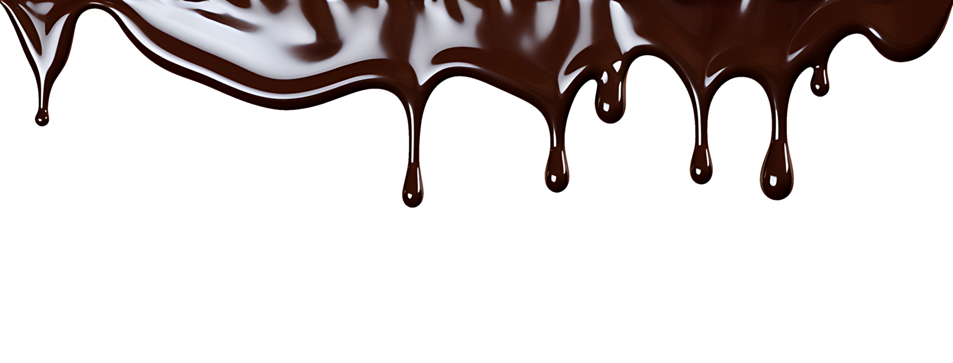 realistic chocolate dripping. isolated object transparent background. png