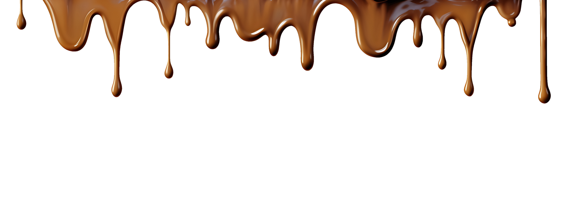 realistic chocolate dripping. isolated object transparent background. png