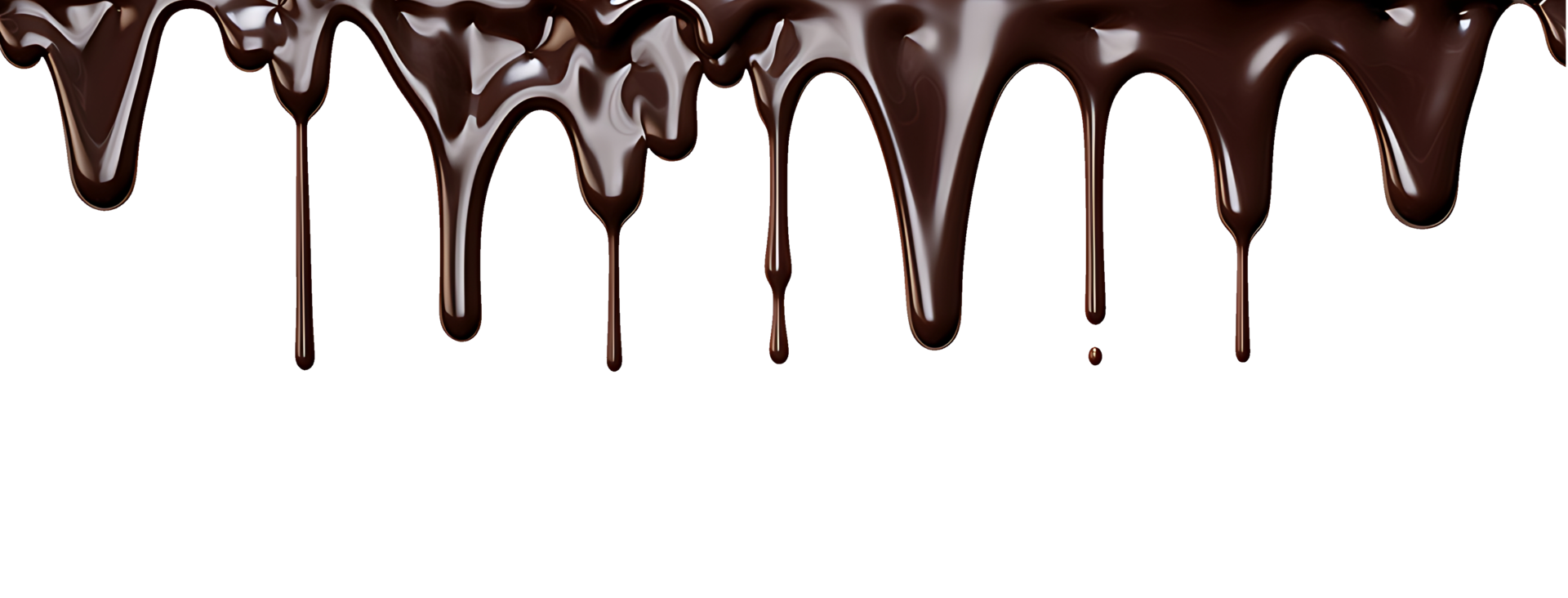 realistic chocolate dripping. isolated object transparent background. png