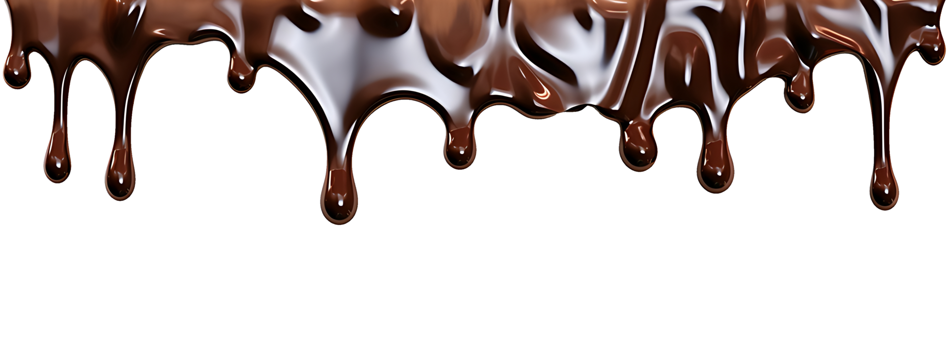 realistic chocolate dripping. isolated object transparent background. AI Generated png