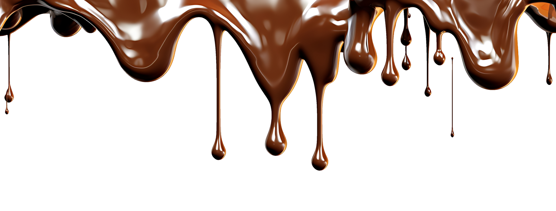 realistic chocolate dripping. isolated object transparent background. AI Generated png