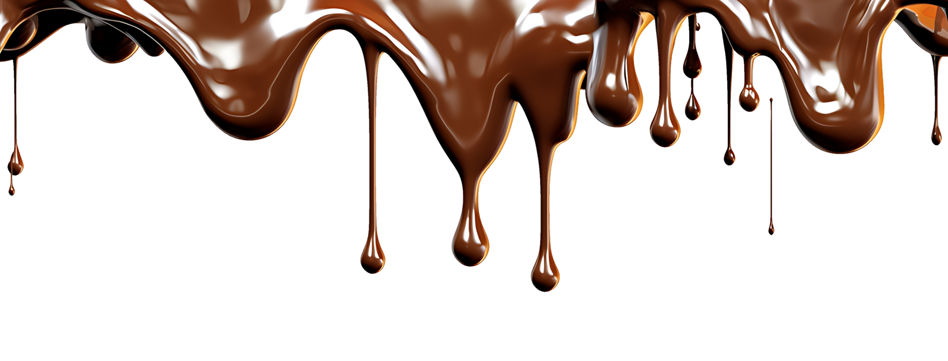 realistic chocolate dripping. isolated object transparent background. png