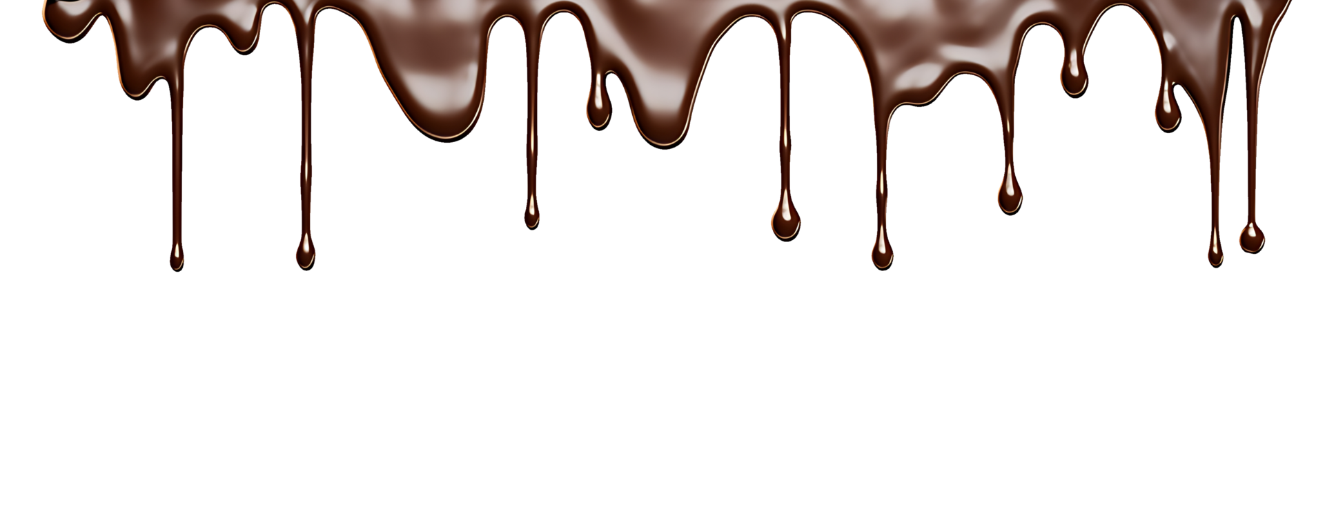 realistic chocolate dripping. isolated object transparent background. png
