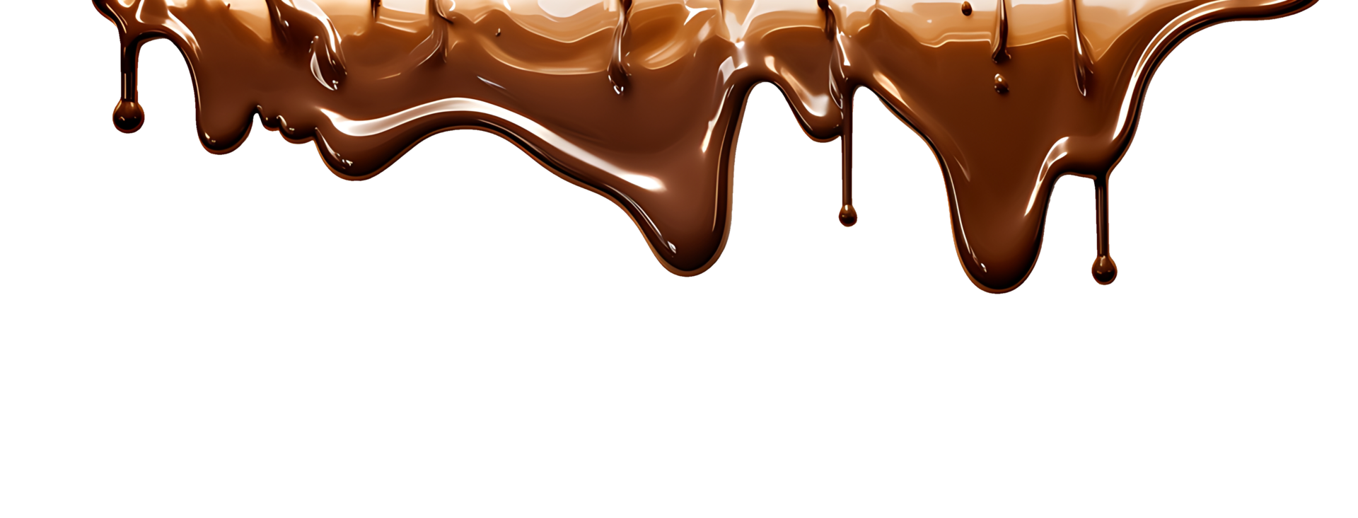 realistic chocolate dripping. isolated object transparent background. png