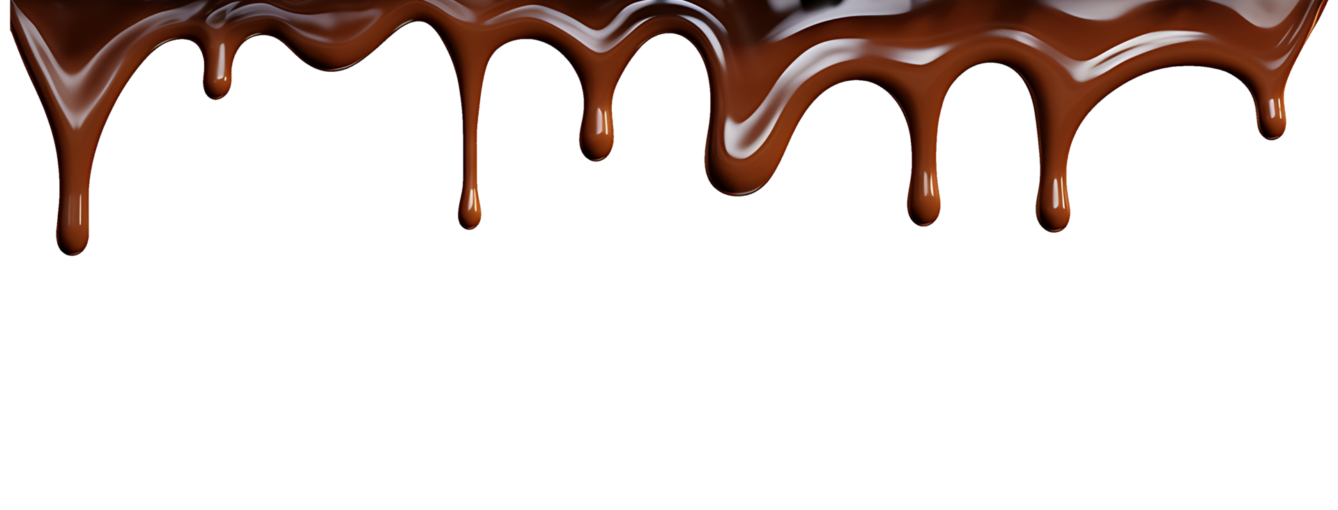 realistic chocolate dripping. isolated object transparent background. AI Generated png