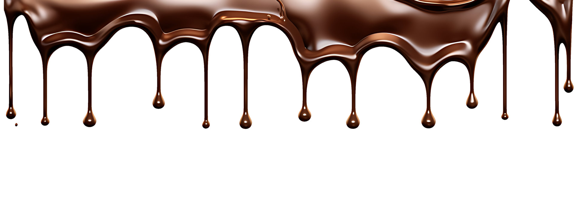 realistic chocolate dripping. isolated object transparent background. png