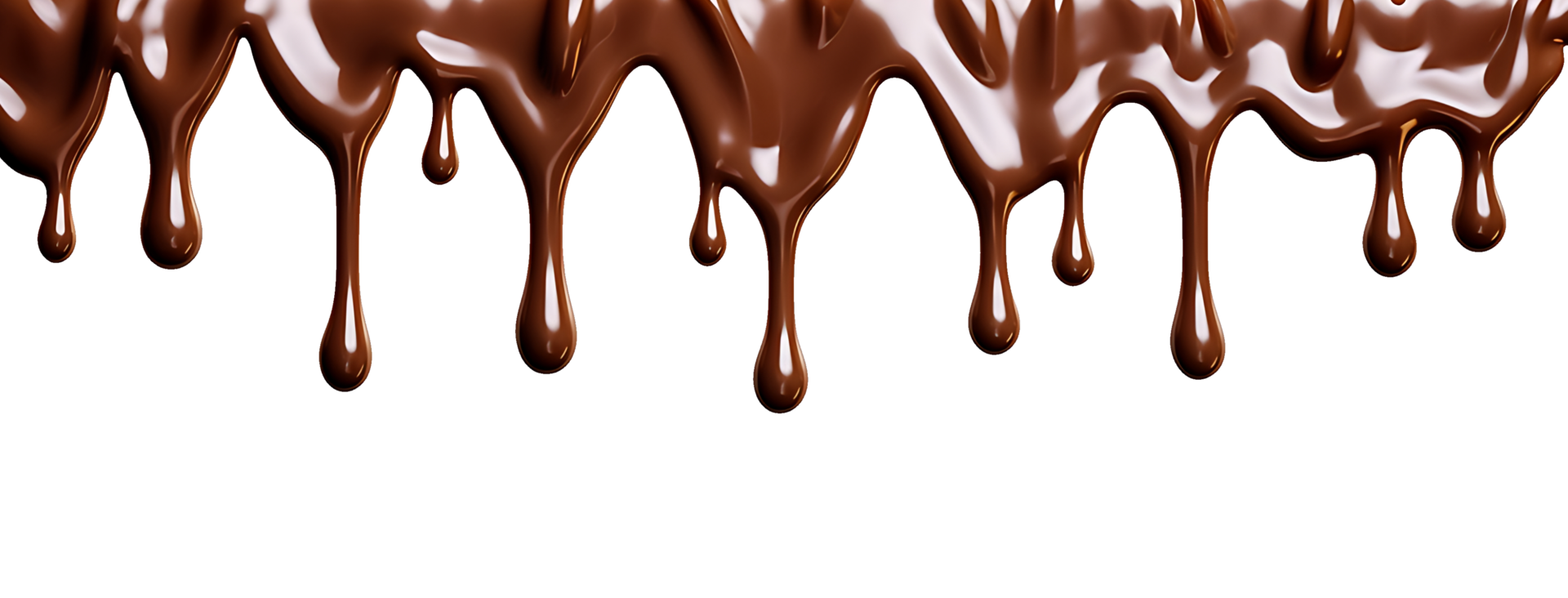 realistic chocolate dripping. isolated object transparent background. png