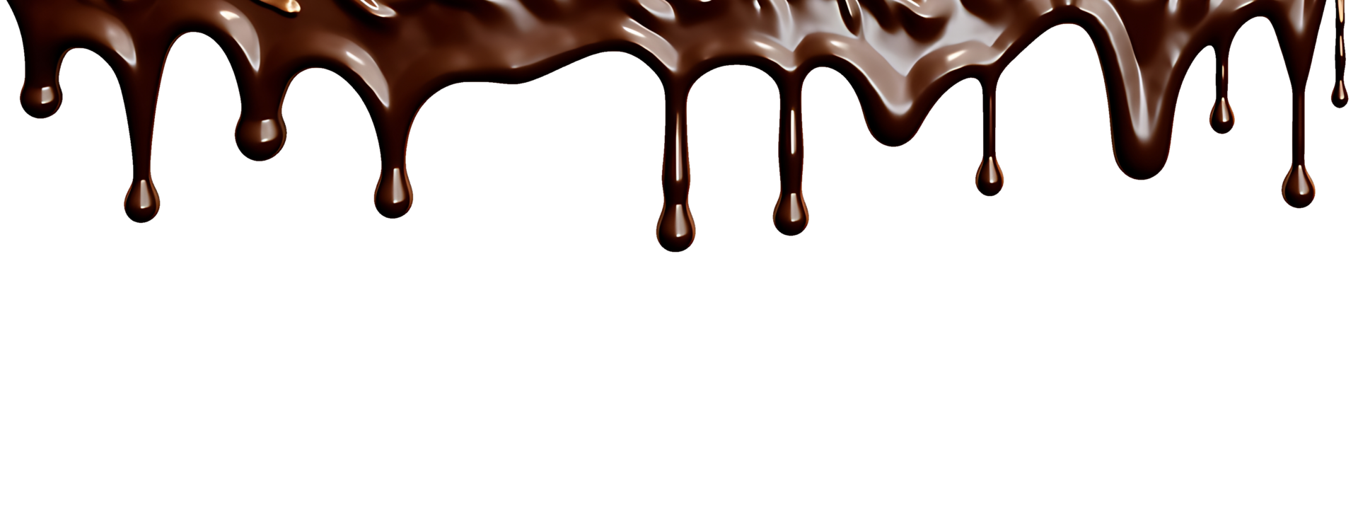 realistic chocolate dripping. isolated object transparent background. AI Generated png