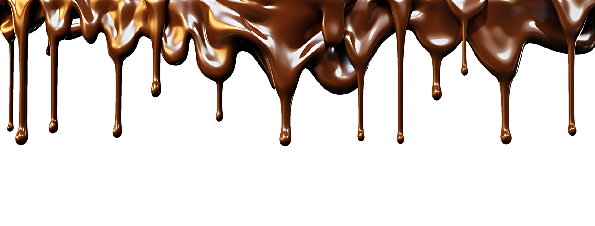 realistic chocolate dripping. isolated object transparent background. png