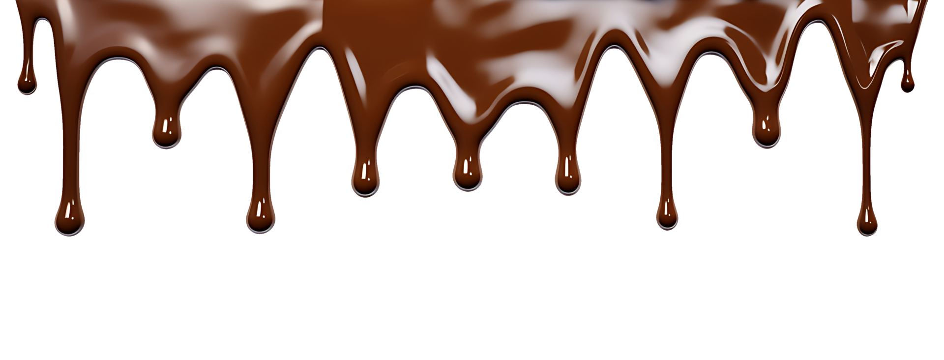 realistic chocolate dripping. isolated object transparent background. png