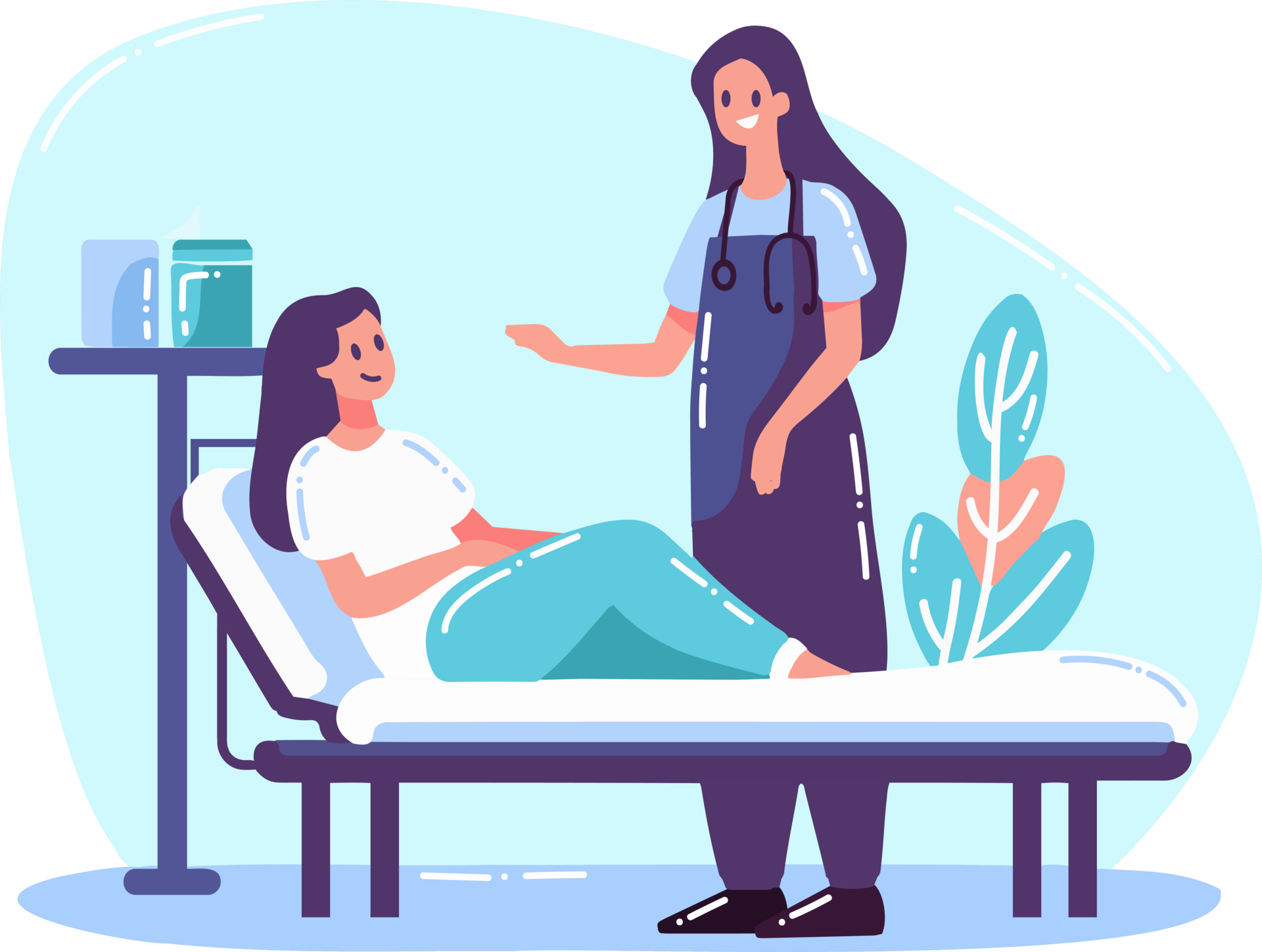 Hand Drawn Nurse With A Patient In The Hospital In Flat Style 24958911 PNG hand-drawn-nurse-with-a-patient-in-the-hospital-in-flat-style-24958911-png