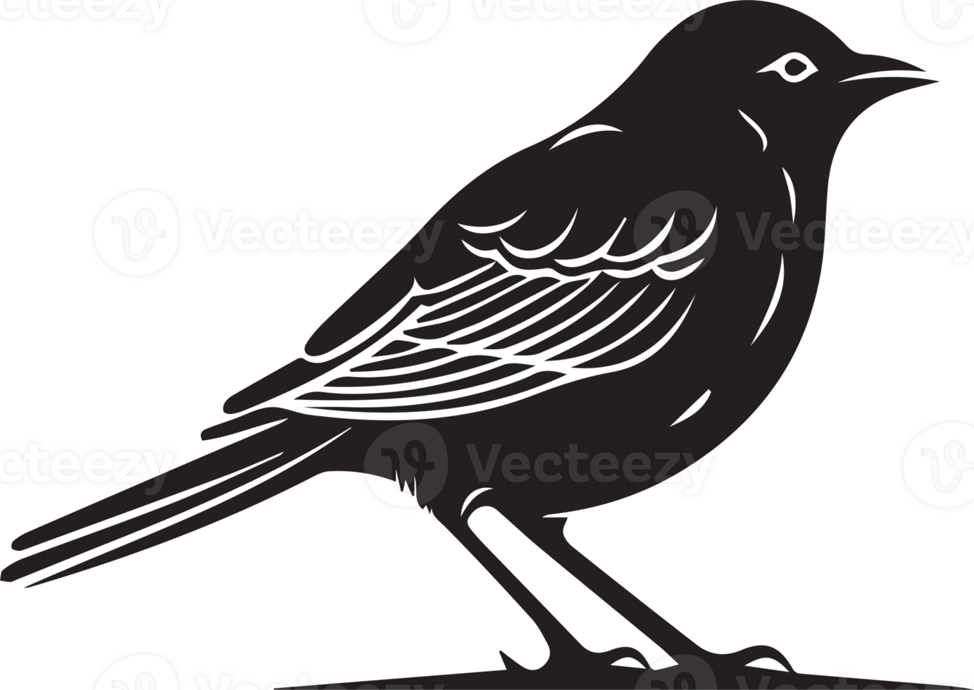 Hand Drawn vintage bird logo in flat style png