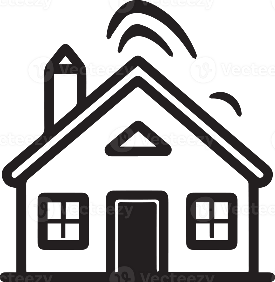 main tiré ancien maison logo dans plat style png