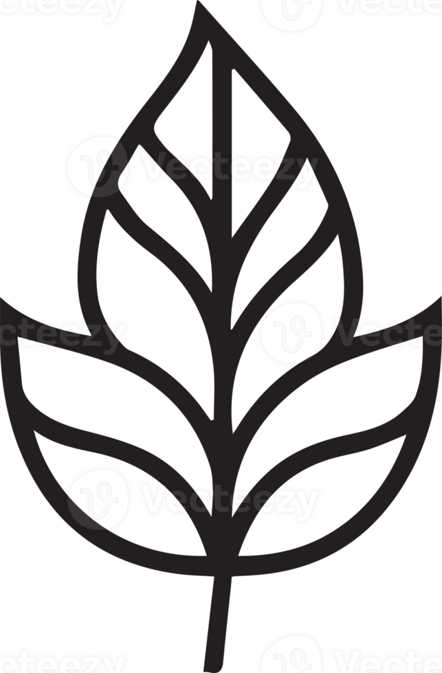 Hand Drawn vintage leaf and flower logo in flat style png