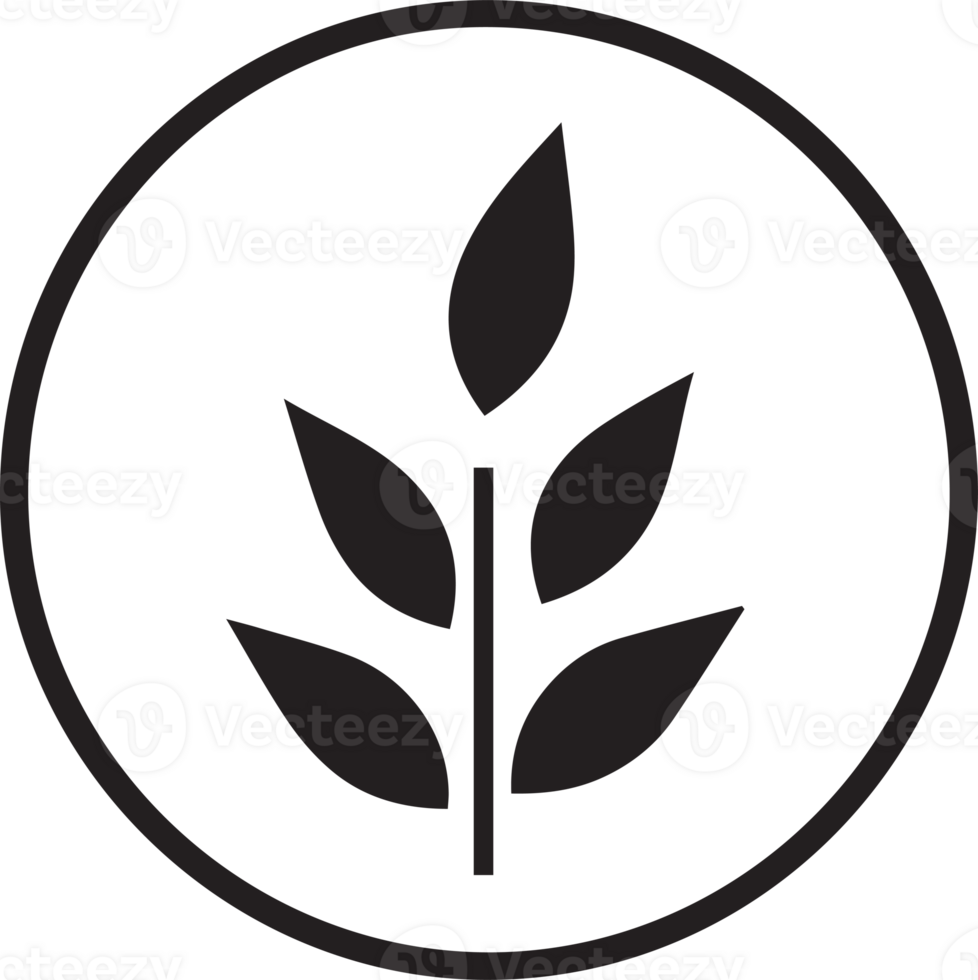 Hand Drawn vintage leaf and flower logo in flat style png