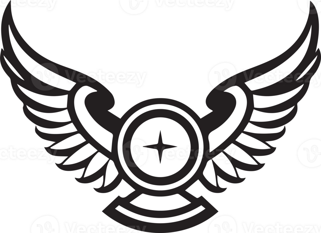 main tiré ancien ailes logo dans plat style png