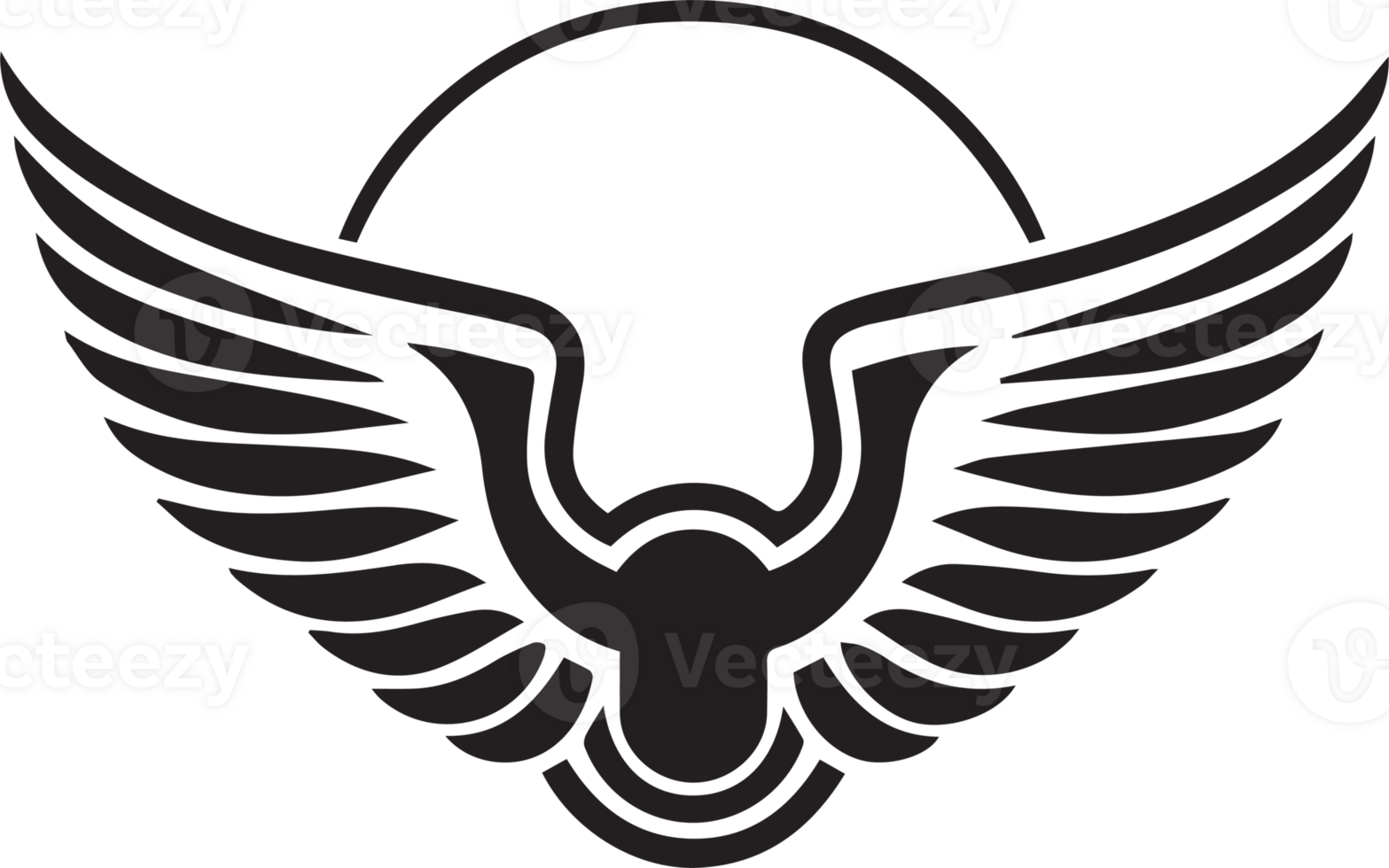 main tiré ancien ailes logo dans plat style png