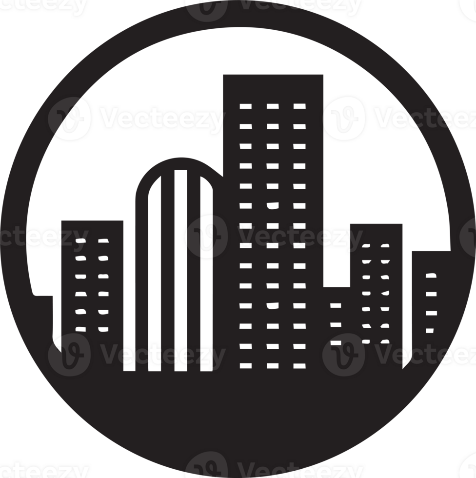 minimalist building logo in flat style png