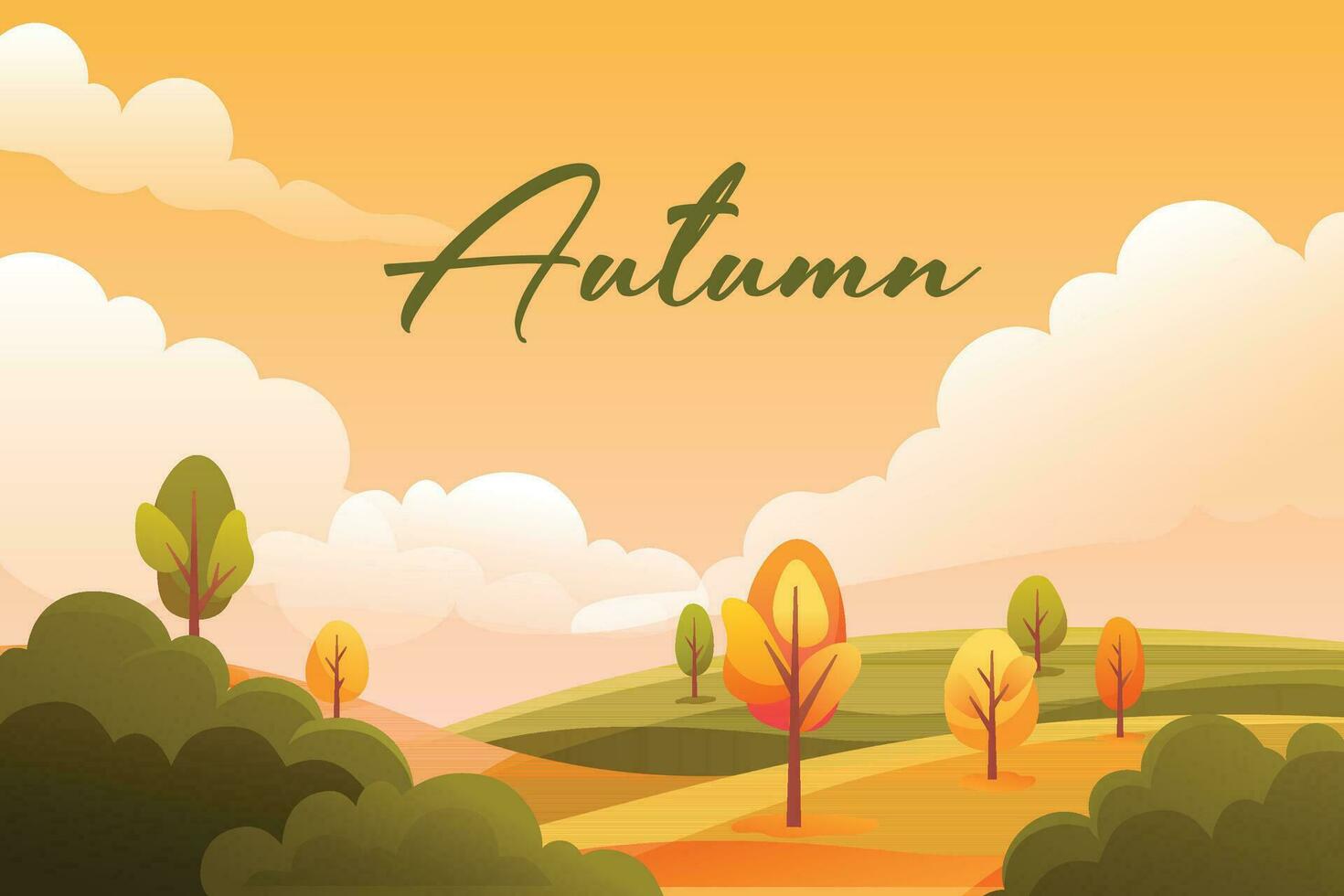 mínimo degradado otoño paisaje antecedentes vector