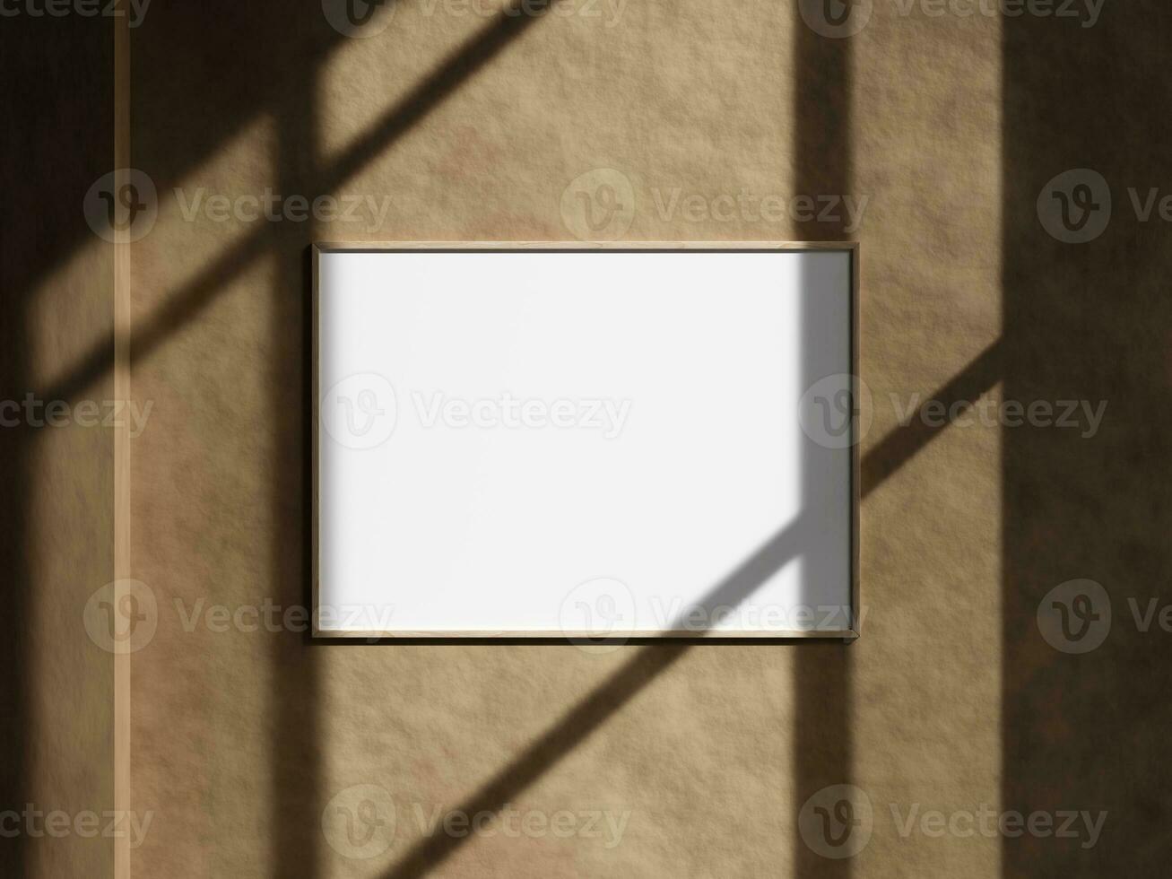 Minimal wall photo frame with window shadow