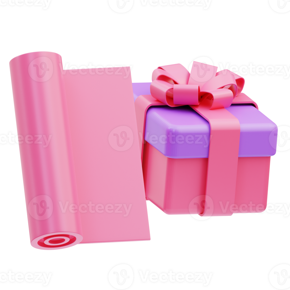Wrapped present Birthday 3D Illustration png