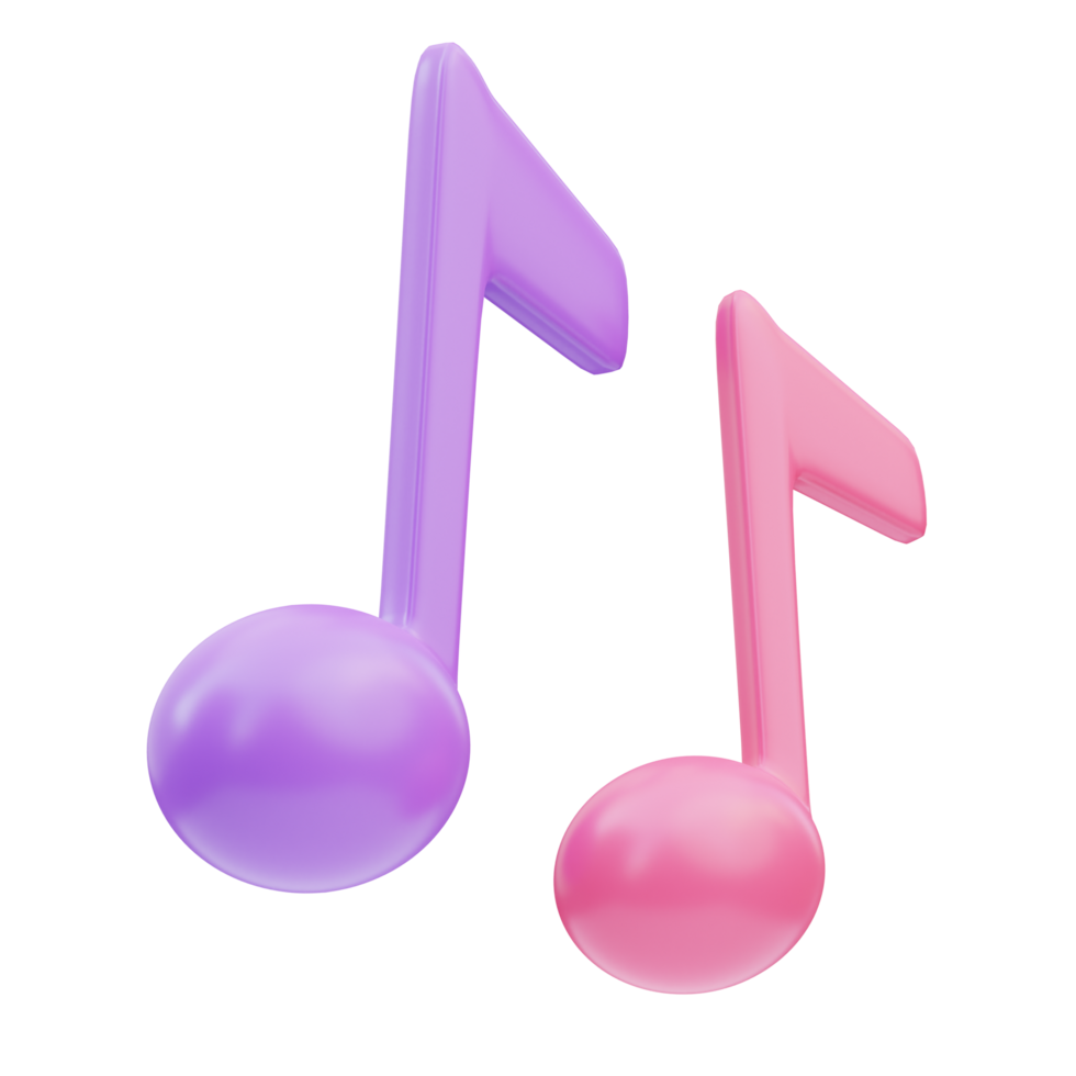 Music notes Birthday 3D Illustration png