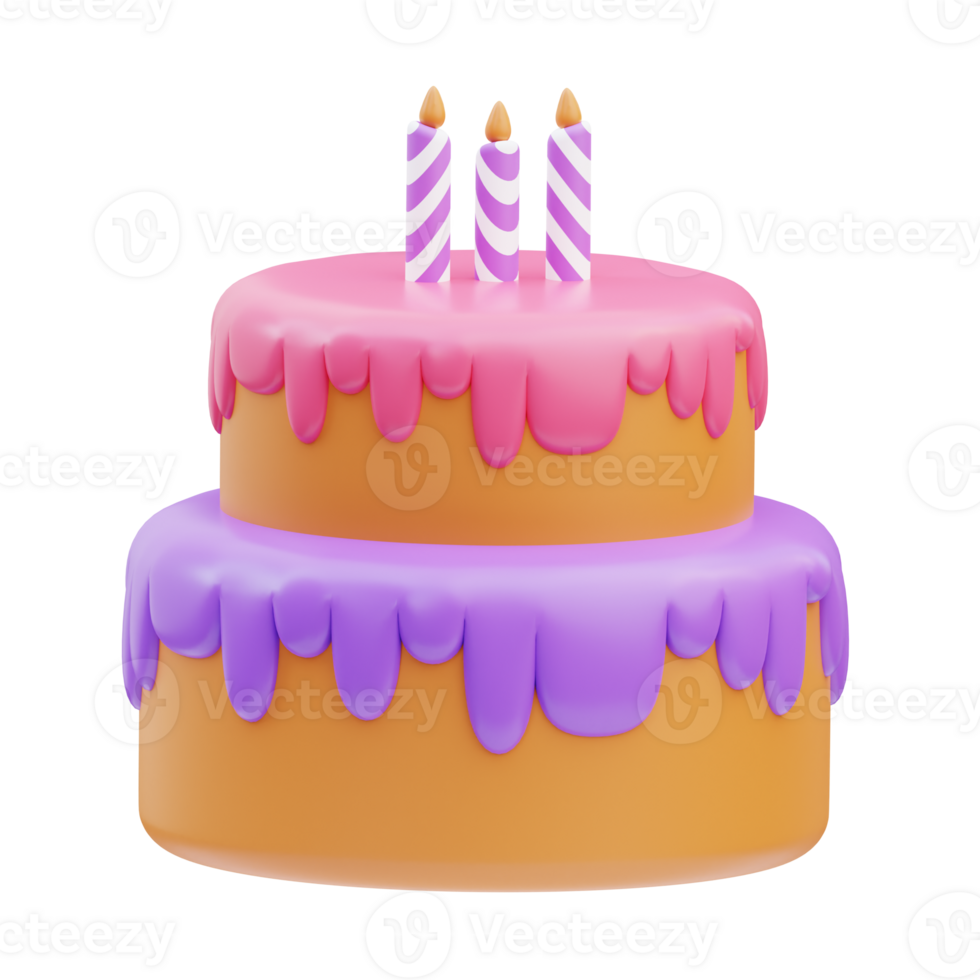 Cake Birthday 3D Illustration png