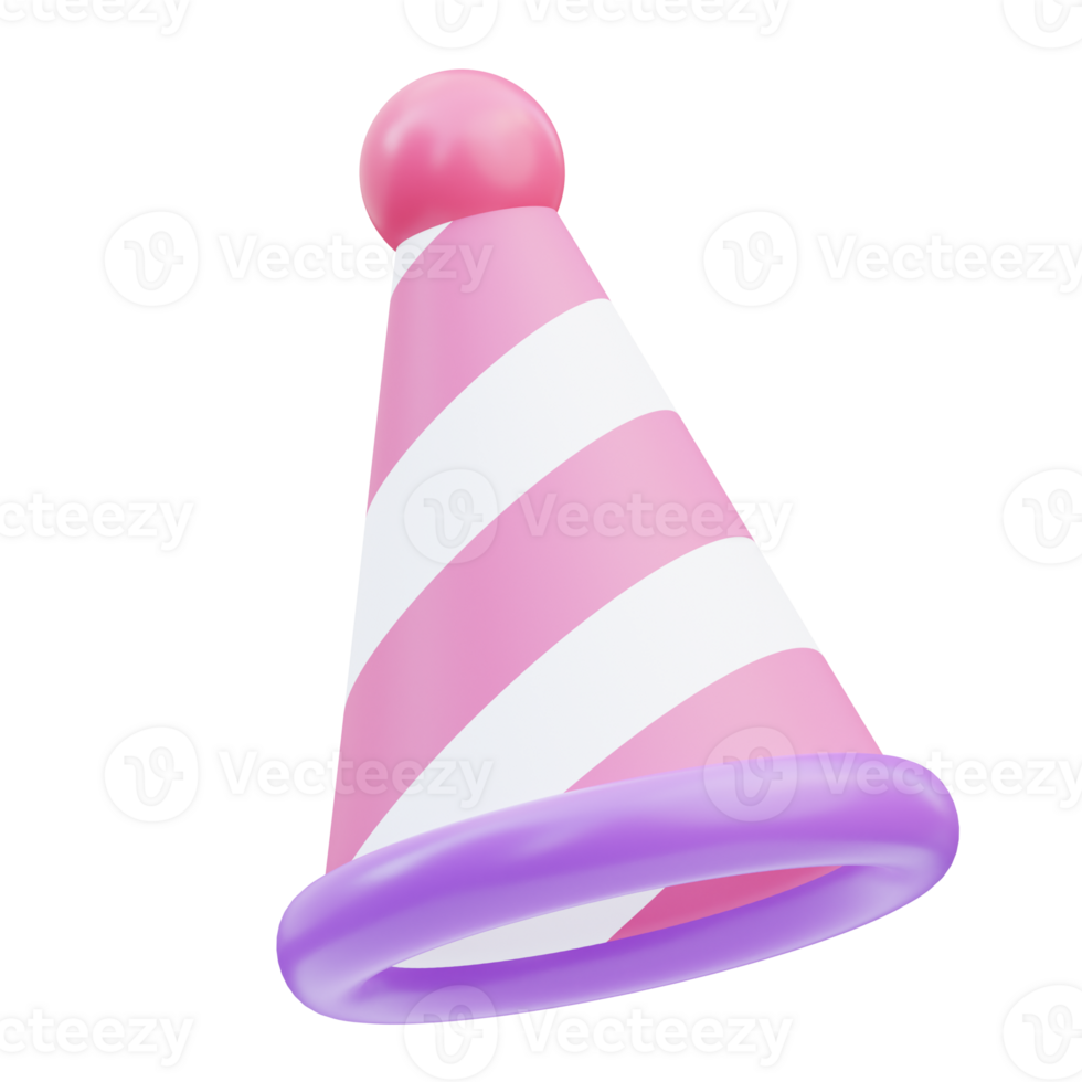 Party hat Birthday 3D Illustration png