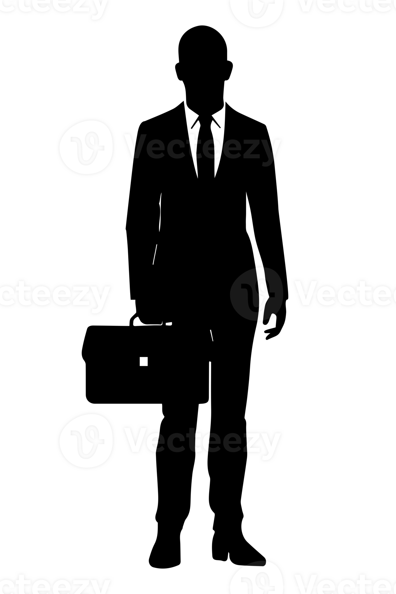 Businessman in suit with briefcase silhouette isolated 24959835 PNG