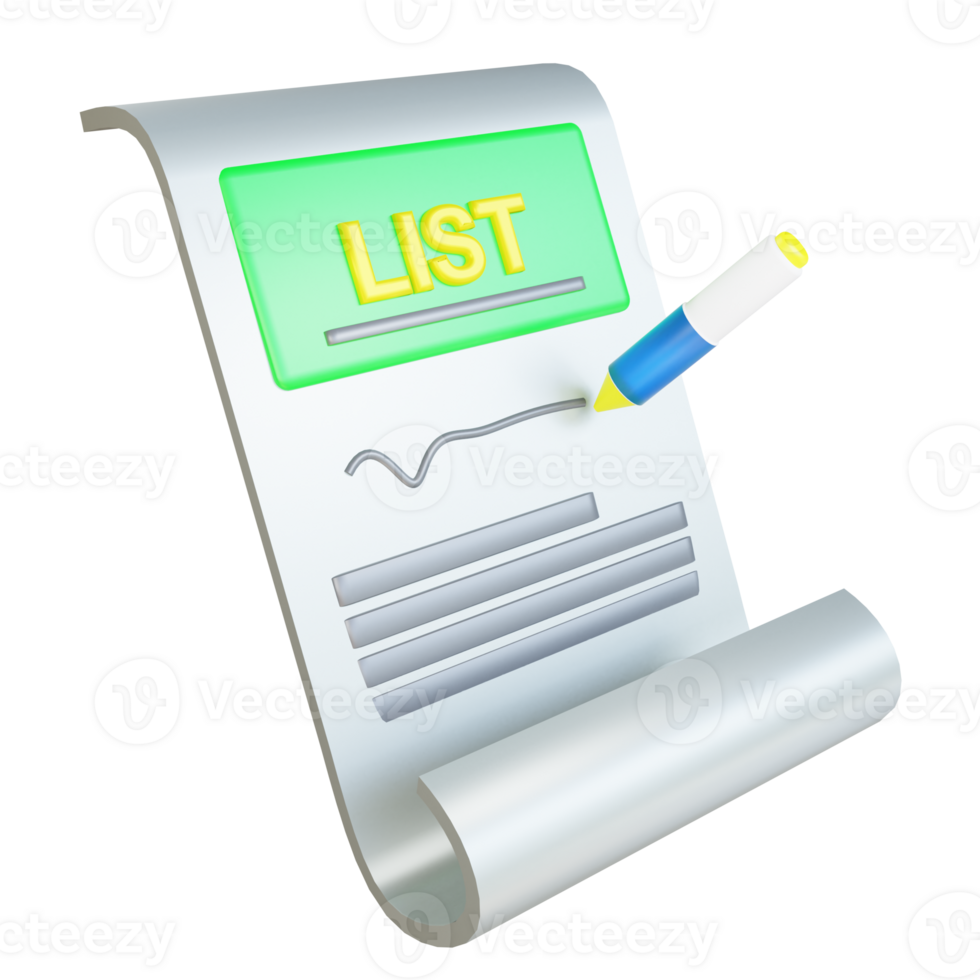 3D List Icon Object png