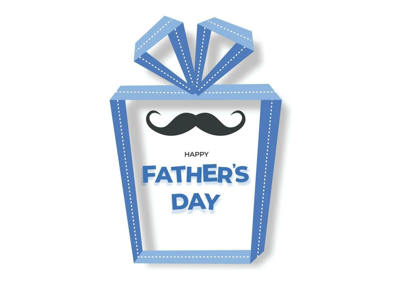 Fathers Day banner, poster, greeting template, with origami gift box vector