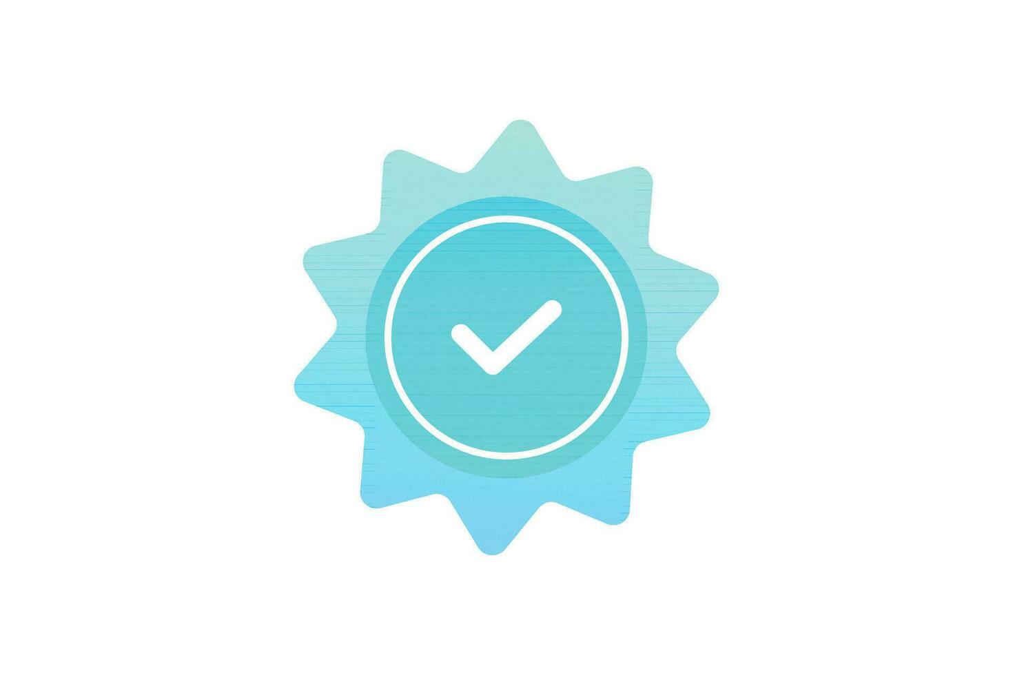 Blue checkmark icon. profile verified badge vector