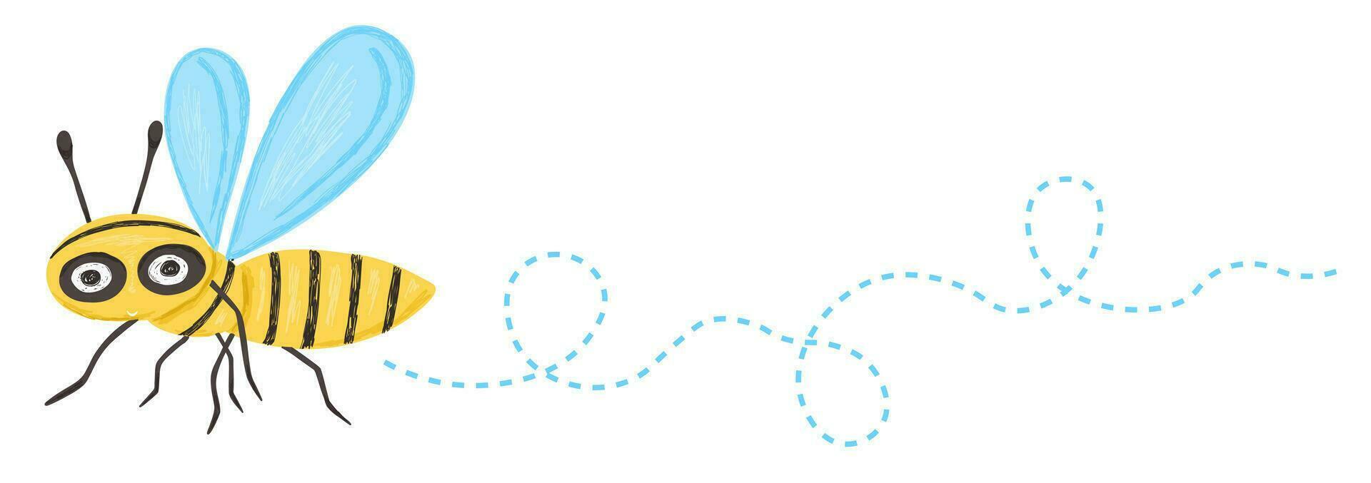 Bee trail in cartoon style vector