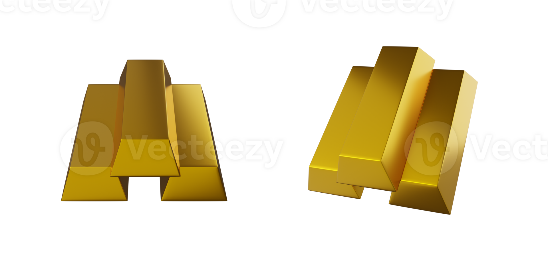 gold bars 3D set 24959868 PNG