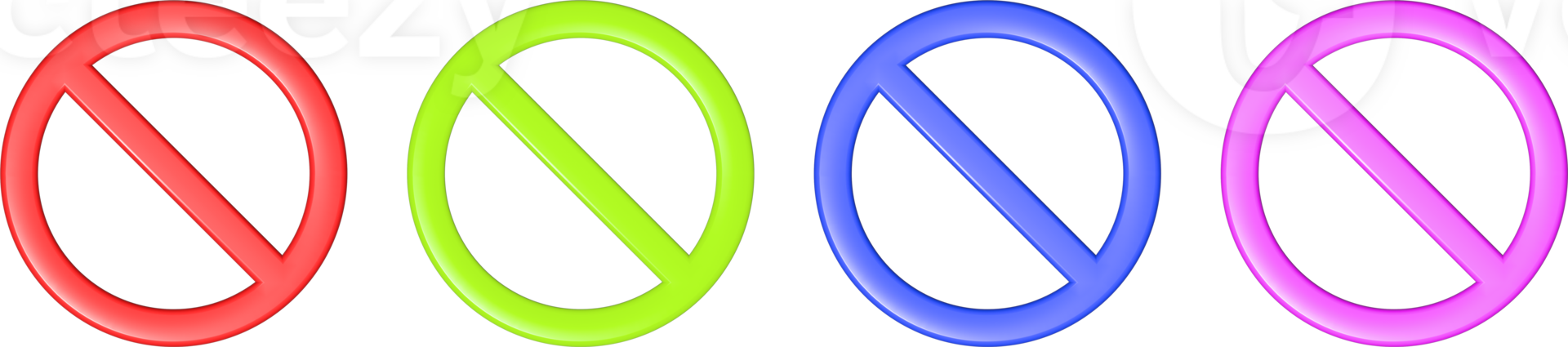Prohibition Sign 3d set ,ban icon png