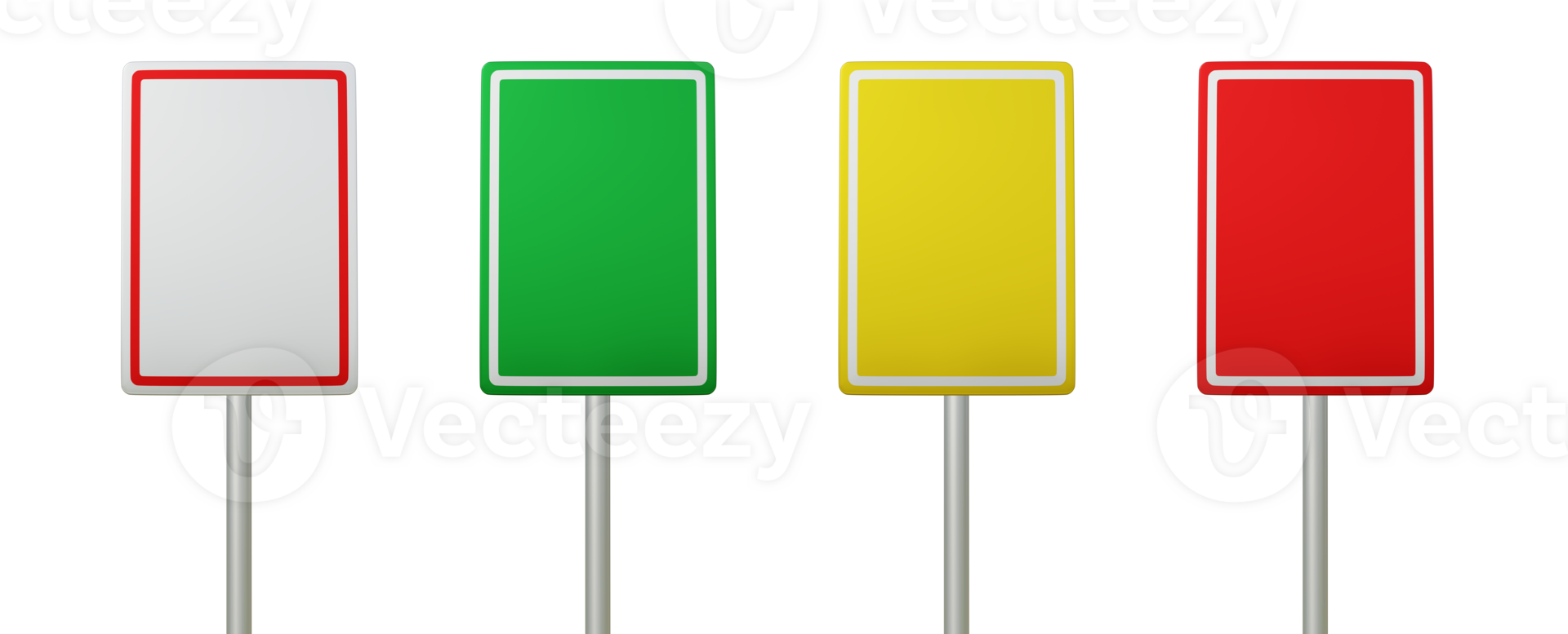stop warning sign 3d set object on road png