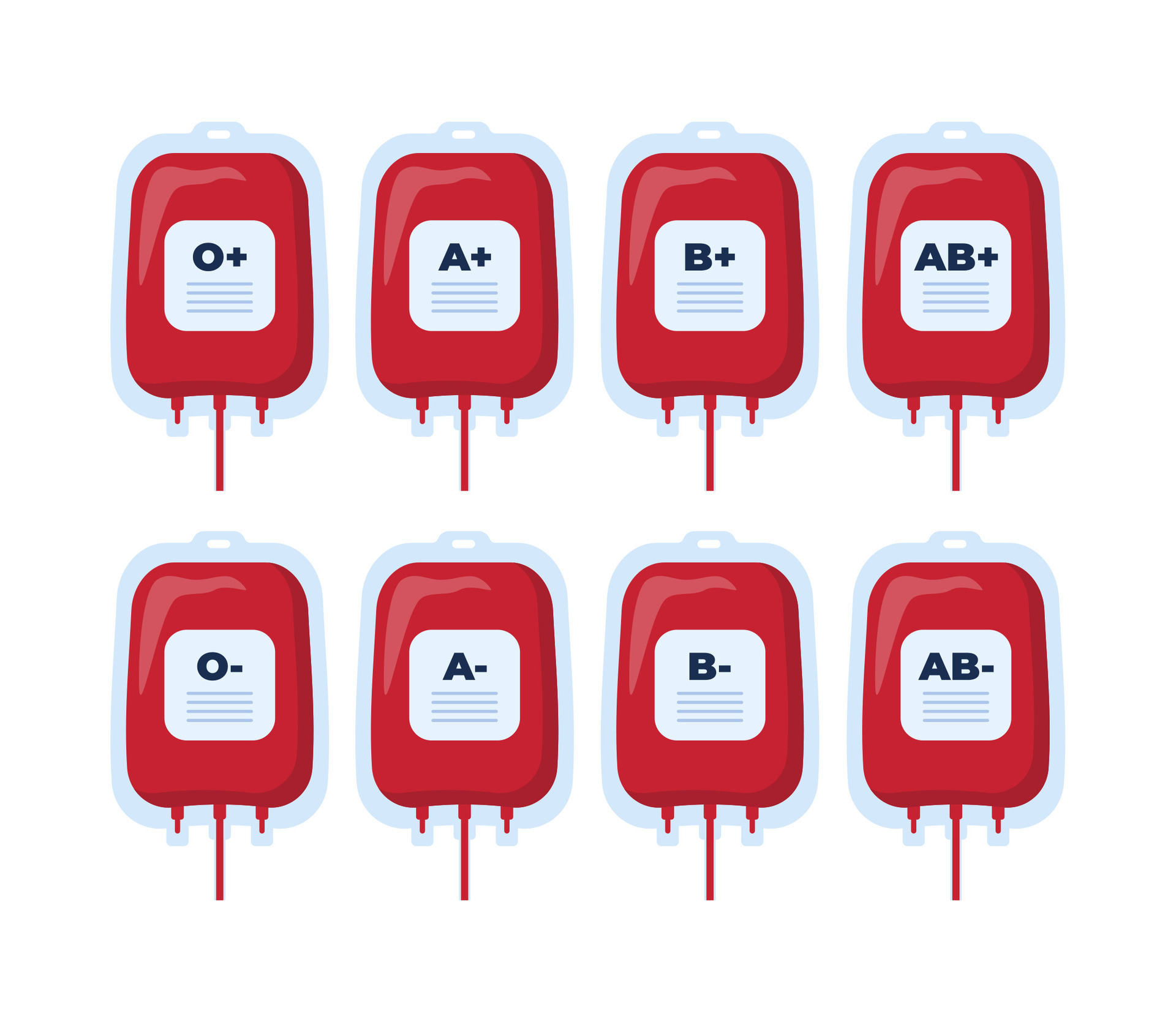 Blood bags with blood types. Blood group vector icons. 24959968 Vector