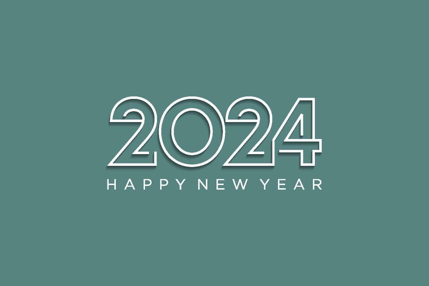 2024 tipografía logo diseño concepto con línea. contento nuevo año 2024 logo diseño vector