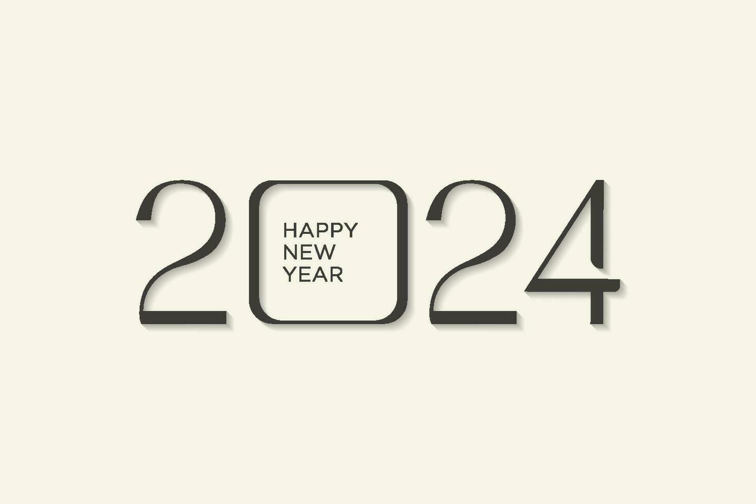 Happy New Year 2024 Template Design Thin Elegant Numbers For Poster Greeting Card And Calendar Free Vector 