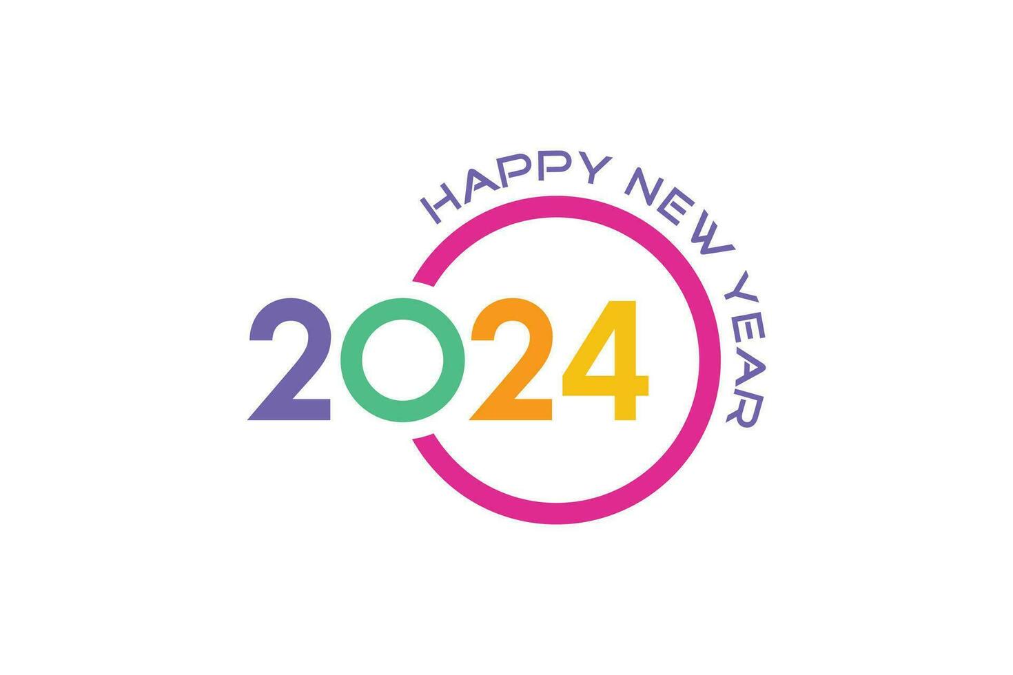happy new year 2024 template design, colorful numbers, for poster, greeting card and calendar vector