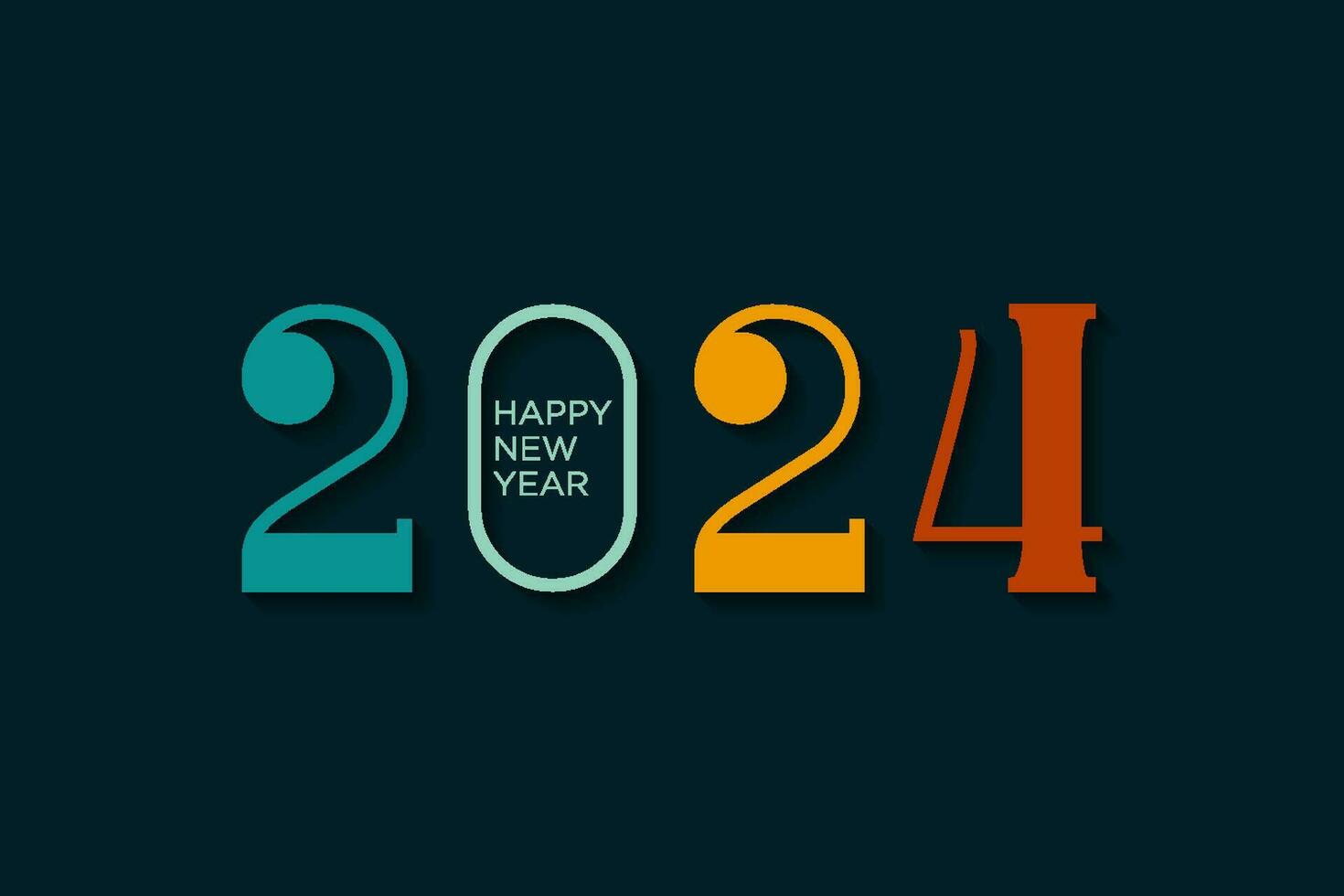 2024 new year lettering in retro style, 2024 new year celebration vector