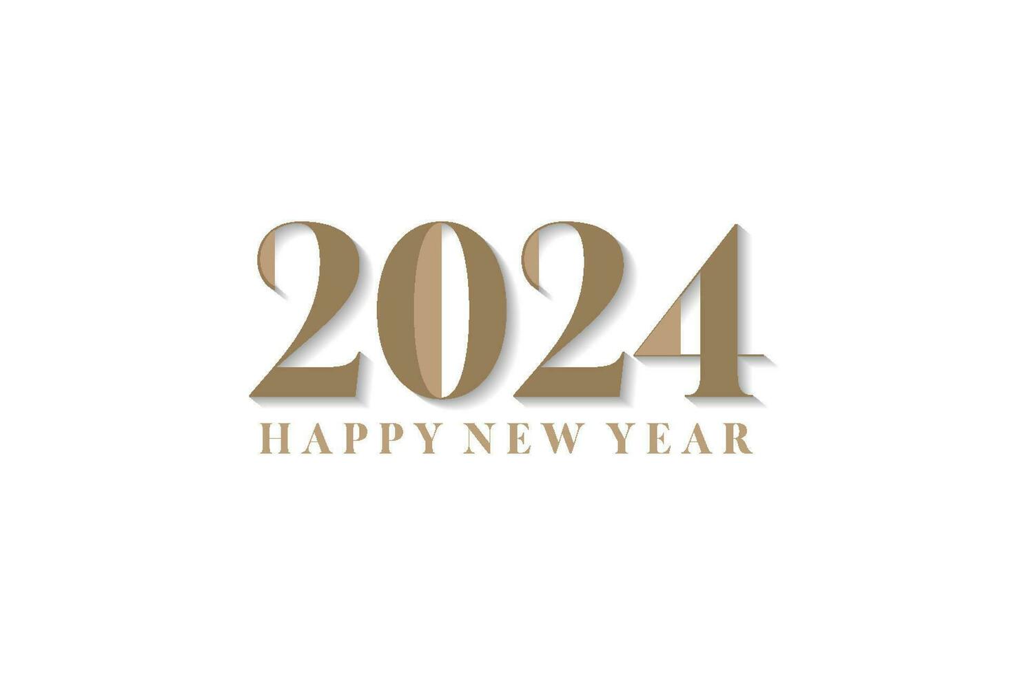 contento nuevo año 2024, con retro estilo números, para póster, calendario vector