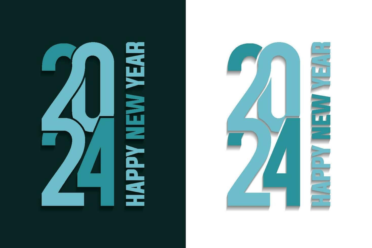 lettering number 2024, new year greeting vector